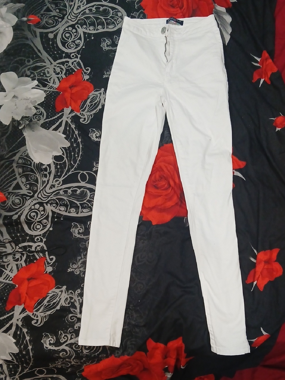 Boom Boom Jeans White Ankle-Length Cropped Jeans